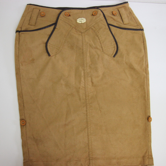 Gsus Sindustries Faux Suede Skirt Knee Length - Picture 1 of 3